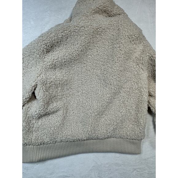 Banana Republic Ivory Sherpa Teddy Fleece Jacket Women Size M - Picture 4 of 6